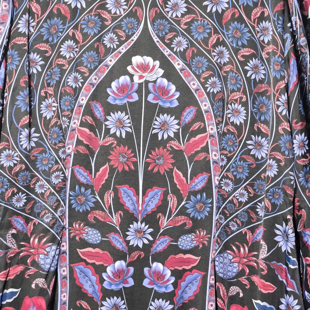 FARM Rio Marcelle Floral Mini Dress XL Black Boho Long Sleeve V Neck NWT - Picture 8 of 16